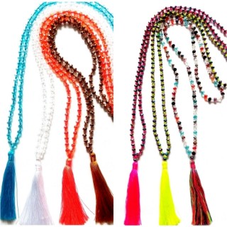 shipping free 50 pieces of necklaces tassels crystal bead long strand